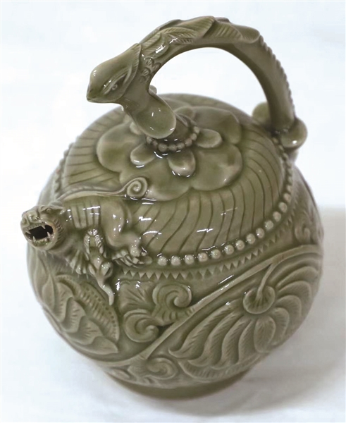 中国古美術品、耀州窑刻花鳥小口四系花瓶、 中国古美術品、耀州窑刻花鳥小口四系花瓶、 - メルカリ